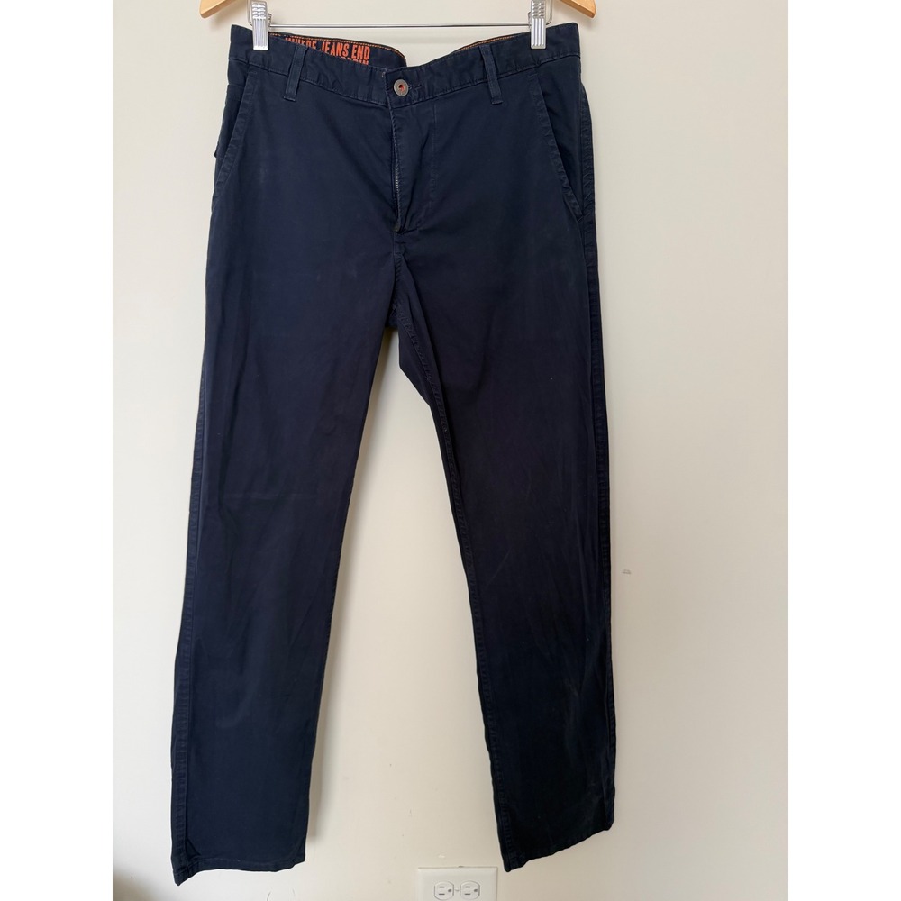 Dockers Chinos Men Navy Blue Slim Tapered Khakis Excellent